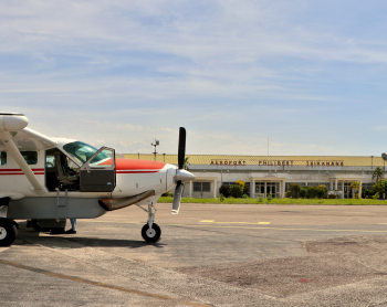 MAF plane on airstrip in Majunga 