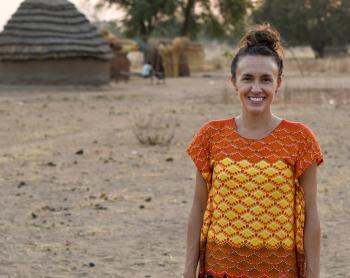 Shannon Albert in her home in Northern Bahr el Ghazal