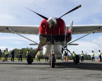 P2-AFD Cessna Caravan 208 arriving for service in PNG