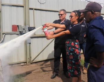 Fire extinguisher training session