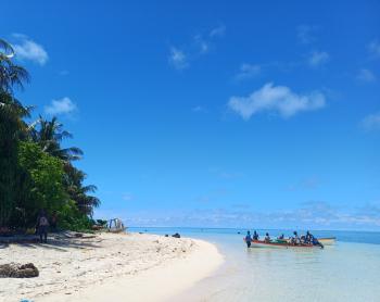  The beautiful shores of remote Han Island, part of the Carteret Islands