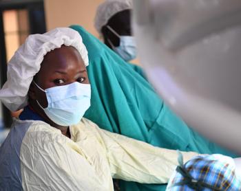 Dr. Achai performing fistula surgery at Reconciliation Hospital in Juba