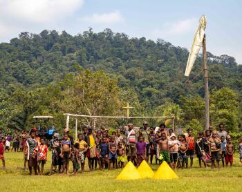 People at Kaiam airstrip