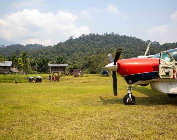 Aircraft on airstrip in Kaiam