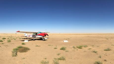 Aircraft in the desert