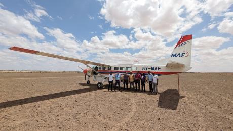 Team of orthopedics from CURE International at Lodwar airstrip.