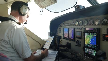 Jonathan Blomberg, pilot of MAF International in Guinea, aboard aircraft N2114G.