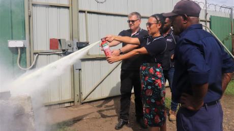 Fire extinguisher training session