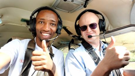 Pilot Peter Griffin and Godfrey Maro