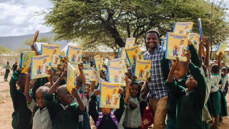 Maasai children after receiving their bibles