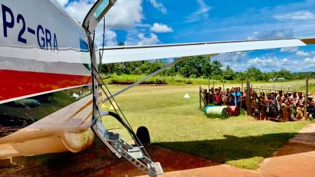 P2-GRA transporting students from Kiunga to a secondary school in Mougulu.