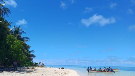  The beautiful shores of remote Han Island, part of the Carteret Islands