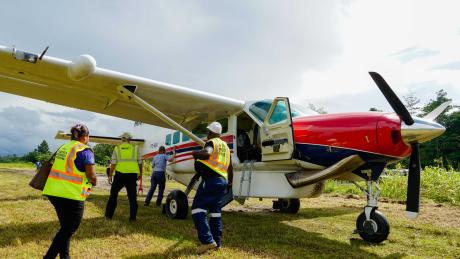A plane on a bush airstrip