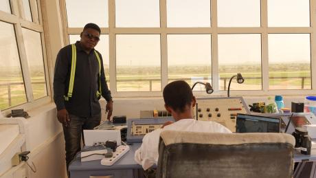 Dieudone and Abbas in the Control tower