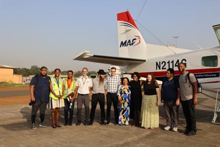 Awakening Ministries International prepare to fly from Conakry to Kissidougou