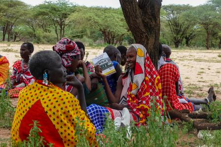 Joyful Maasai women during a training about Obstetric fistula