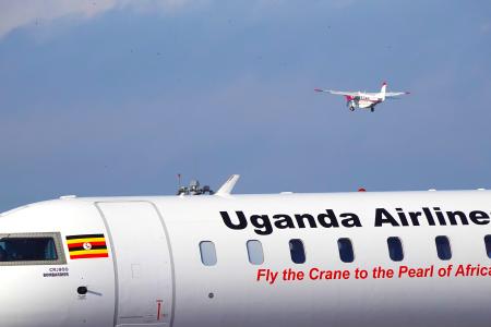 MAF plane flying over Uganda airline