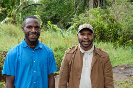  Paul David, student, and Nelson Makan, deputy head teacher