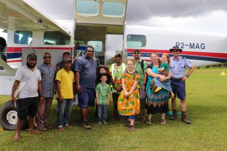 The Rowley family outside MAF plane