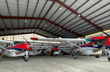 Aircraft in the hangar in Mt Hagen, Papua New Guinea