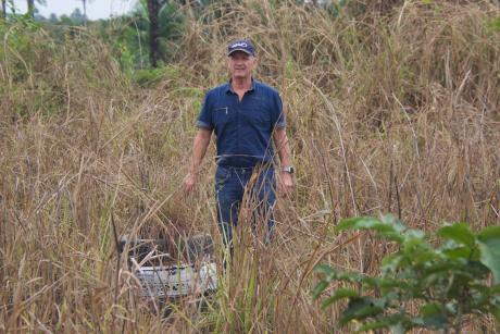 Emil assessing the airstrip at Mecenta