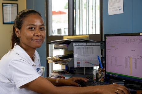 Imelda works in MAF office in Dili