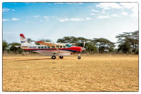 Aircraft on airstrip