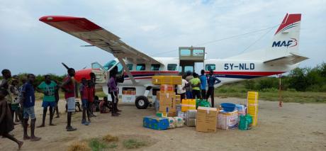2020 MAF flew medical workers and vaccines to Gumuruk, in South Sudan’s Jonglei State, in support of Medair's campaign to stop an outbreak of measles.