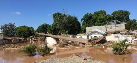 2020 Flood damage near river Ulua, Honduras, following hurricane Iota