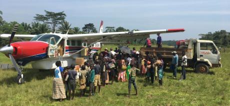 MAF delivers 1,200kg ebola/medical supplies in Mambasa, DRC