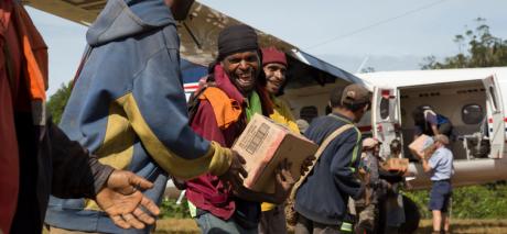 Relief supplies delivered to Huya, Papua New Guinea, following the 2018 earthquake