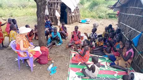 Patricia teaching children the word of God