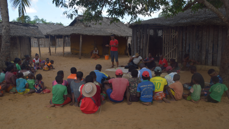 Locals gathering during teaching session