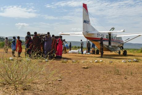 Aircraft at airstrip in South Sudan