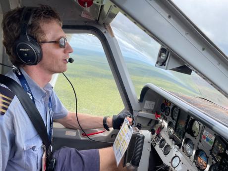 MAF pilot Jaco Loenen flying in Arnhem Land.