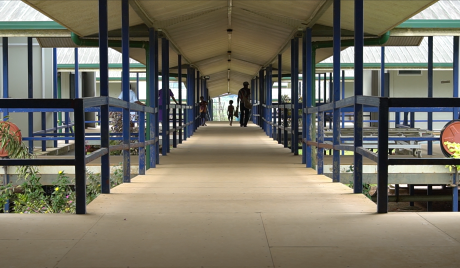 View of hospital walkway