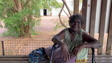 Yolngu lady on porch