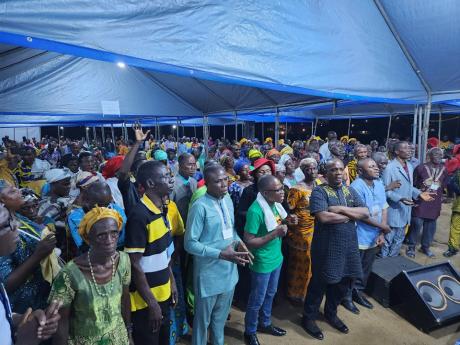 Assemblies of God Church congregation during a conference held in remote village
