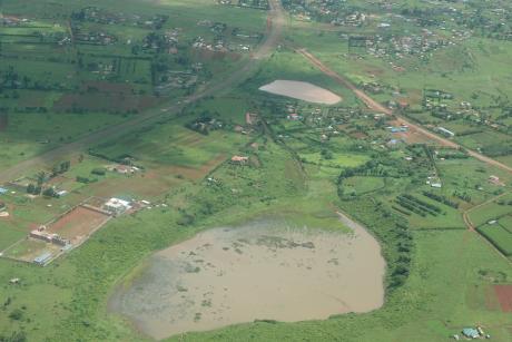 Kenya aerial survey flight over Marsabit