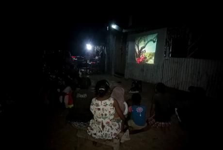 Outdoor Film Evangelism in remote village