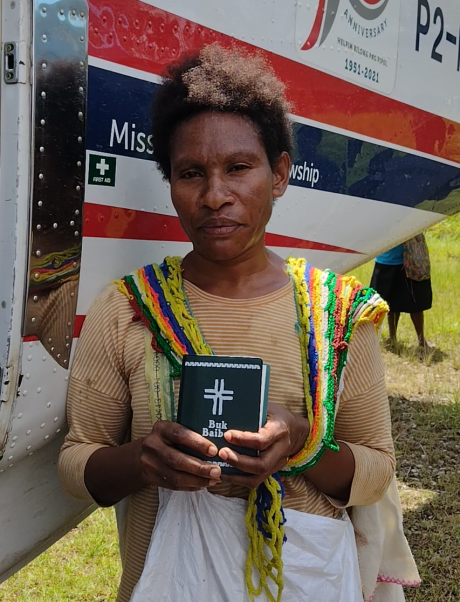 Ata, with her Bible.