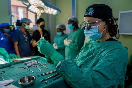 Surgical team in the theatre at St. Mary's Hospital Lacor