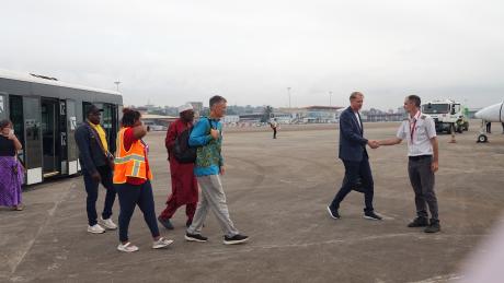 The Lutheran Evangelical Mission team from Mali at Conakry airport.