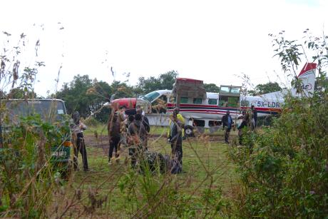 A MAF plane at Bukasa airstrip