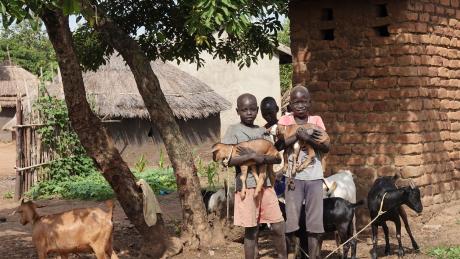 South Sudan refugee children at Olua One settlement