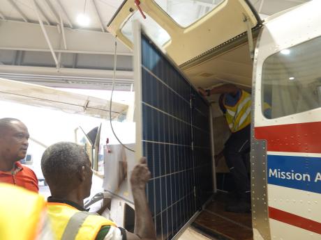 Solar panels boarding MAF Aircraft