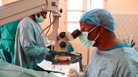 Dr Msigomba performing eye surgery