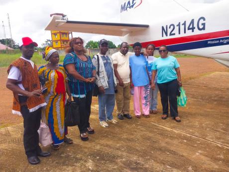 Grace receiving support by MAF plane