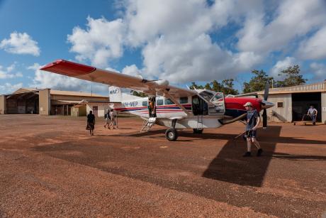 Passengers alighting from aircraft